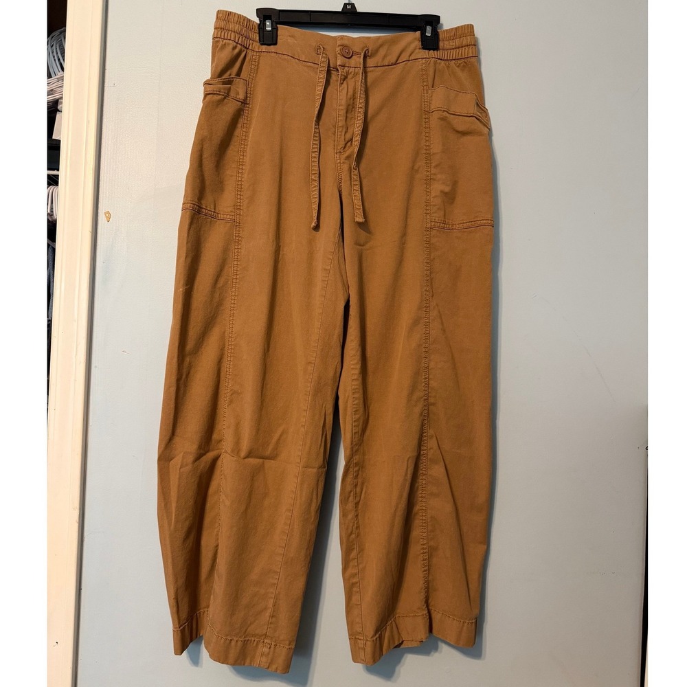 SO Goods for Life Women's XL Brown Utility Cargo Wide Leg Drawstring Pants 2109